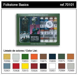 Vallejo FOLKSTONE BASICS (16 color set) (70101)