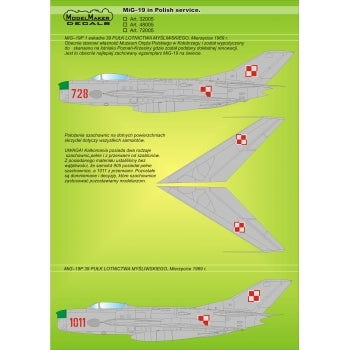 ModelMaker Decals D48005 MiG-19 in Polish service 1/48 – Bild 2