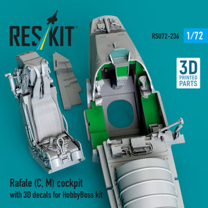RESKIT RSU72-236 Rafale (C, M) cockpit with 3D decals for HobbyBoss kit (3D Printed) 1/72 – immagine 3