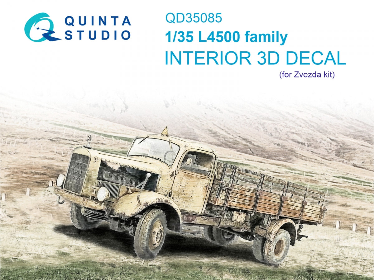 Quinta Studio QD35085 L4500 family 3D-Printed &amp; colored Interior on decal paper (Zvezda) 1/35