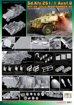 Dragon 6861 Sd.Kfz.251/1 Ausf.D mit 28/32cm Wurfrahmen 40 1/35 – immagine 2