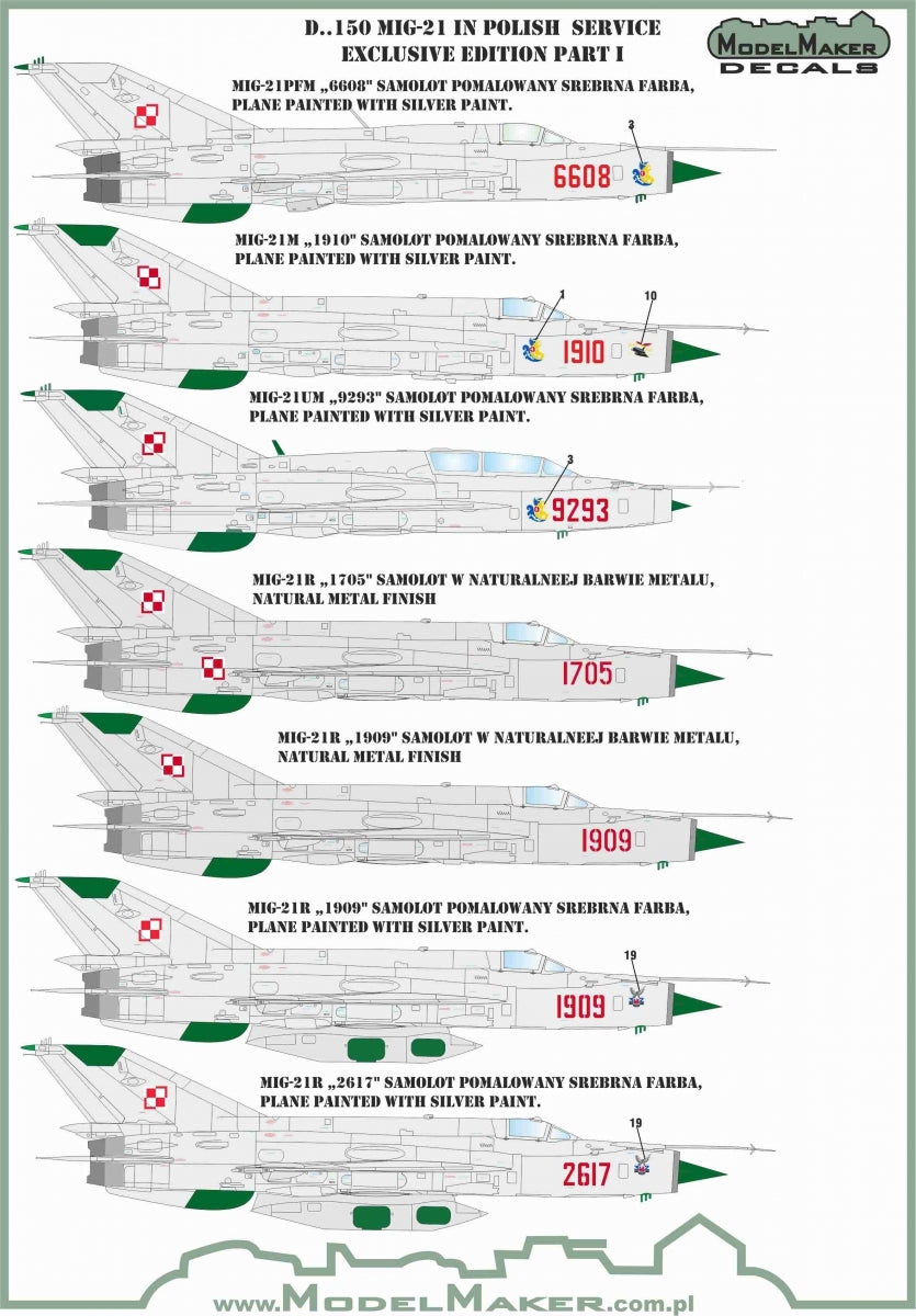 ModelMaker Decals D48150 MiG-21 in Polish service Exclusive edition part I 1/48 – immagine 2