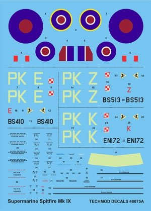 Techmod 48075 - Supermarine Spitfire F.IX (Spitfires de Gabreski) (1/48)