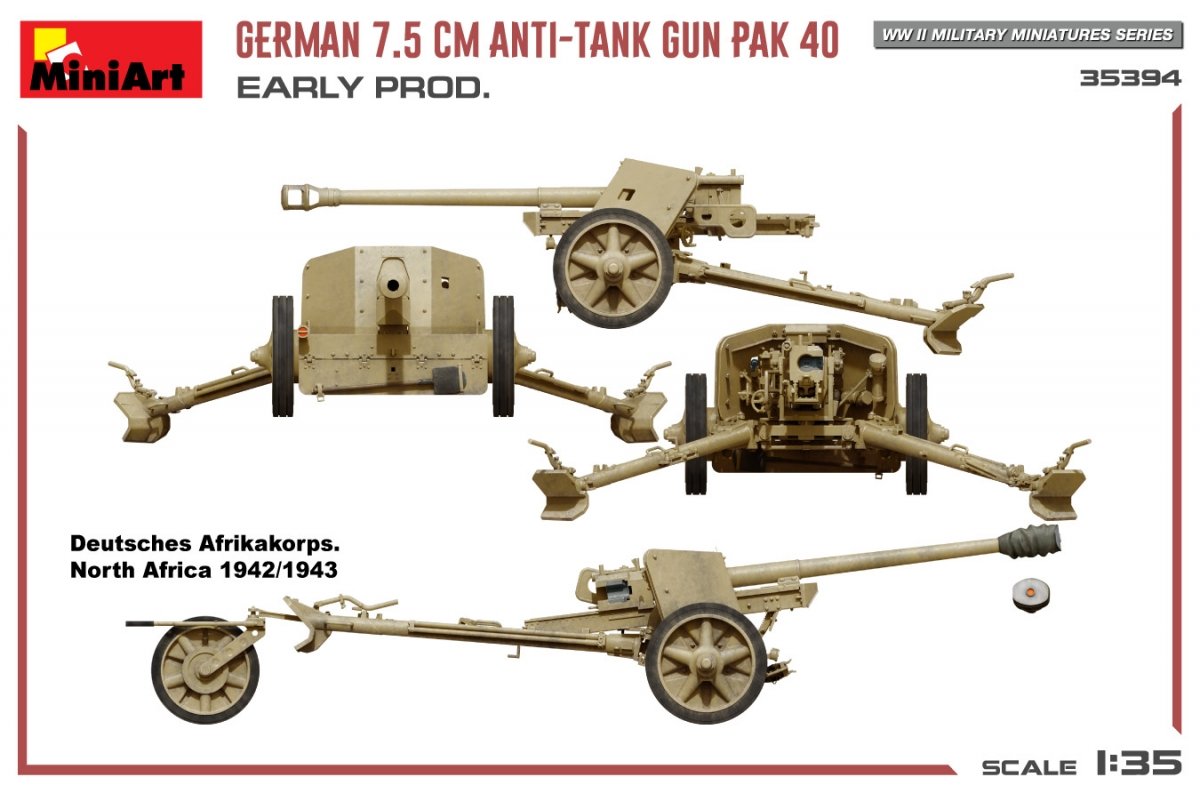 MiniArt 35394 GERMAN 7.5CM ANTI-TANK GUN PAK 40. EARLY PROD 1/35 – image 13