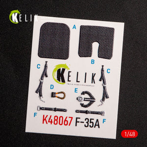 KELIK K48067 F-35A INTERIOR 3D DECALS FOR TAMIYA KIT 1/48 – immagine 2