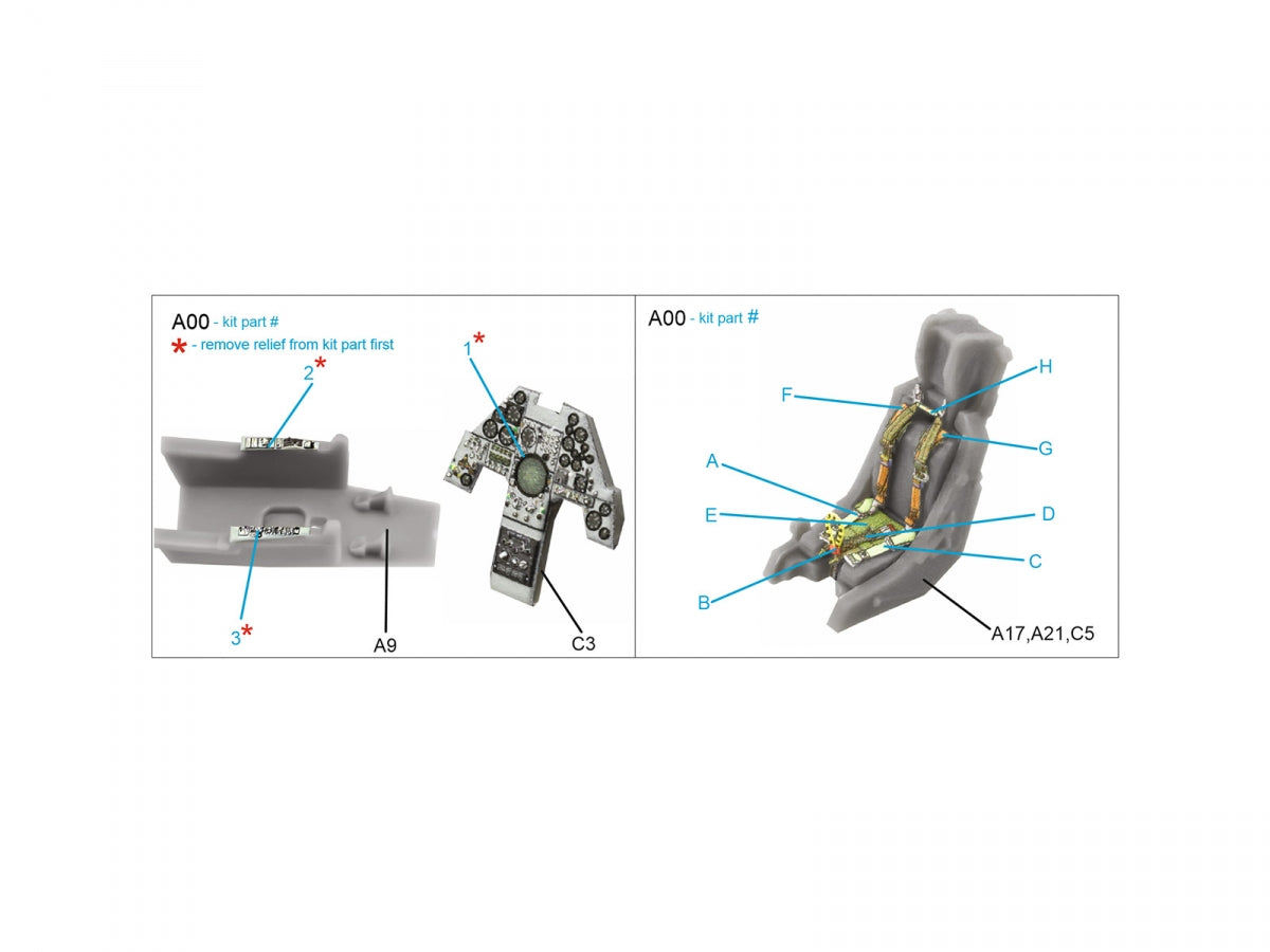 Quinta Studio QD72125 Harrier Gr.3 late 3D-Printed coloured Interior on decal paper (Airfix) 1/72 – zdjęcie 11