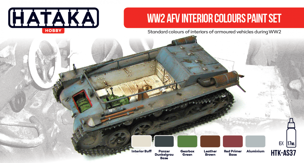 Hataka HTK-AS37 WW2 AFV Interior Colors paint set (6x17ml)