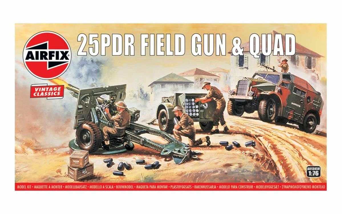 Airfix 01305V 25PDR Field Gun & Quad Vintage Classics 1/76