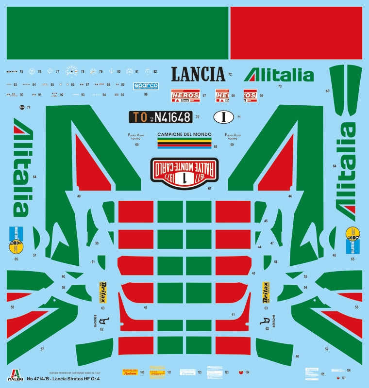 Italeri 4714 Lancia stratos HF Gr.4 Monte Carlo 1977 1/12 – imagen 23
