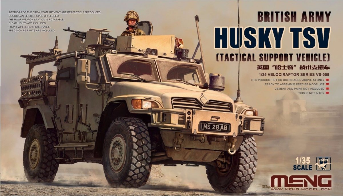 Maquette Meng VS-009 Husky TSV (véhicule de soutien tactique) de l&amp;#39;armée britannique, échelle 1/35