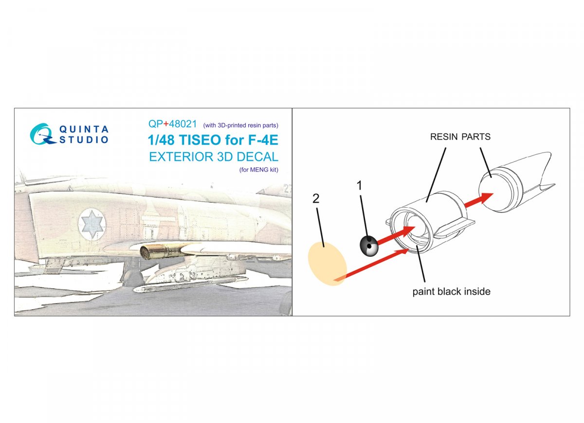 Quinta Studio QP+48021 TISEO for F-4E (Meng) (with 3D-printed resin parts) 1/48 – immagine 2
