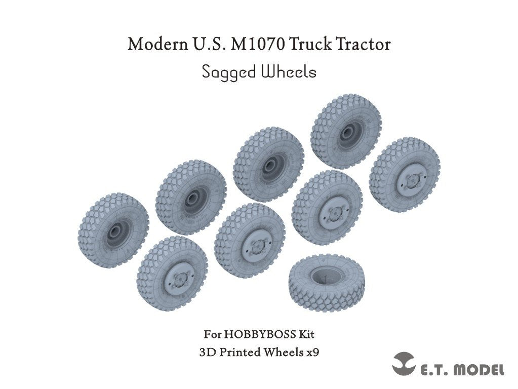 ET Model P35-126 Modern US M1070 Truck Tractor Sagged Wheels for Hobby Boss kit 1/35