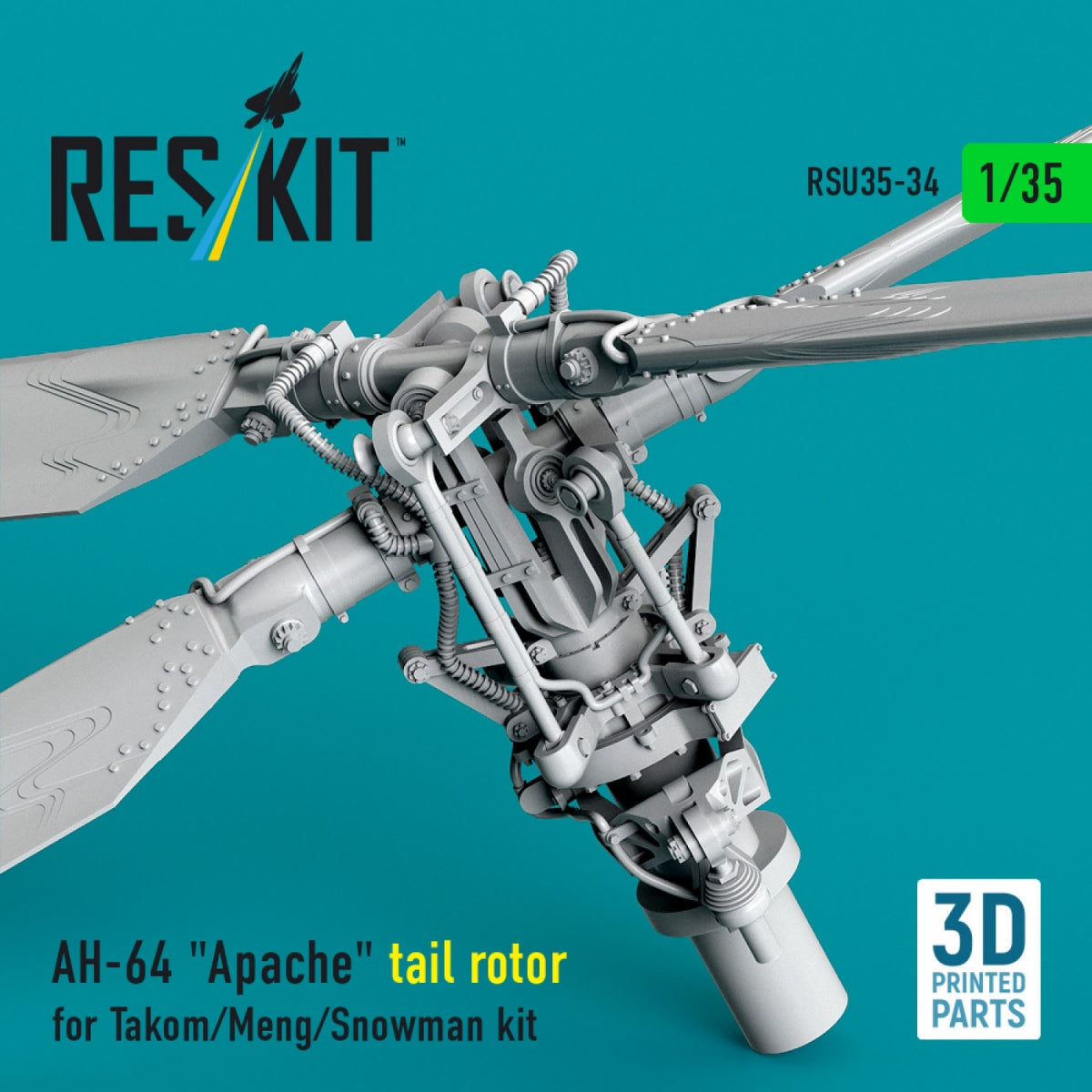 RESKIT RSU35-0034 AH-64 "Apache" tail rotor for Takom/Meng/Snowman kit (3D Printed) 1/35