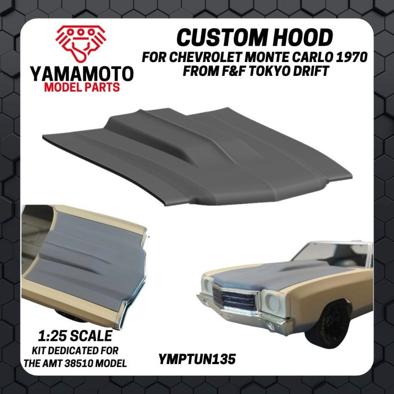 Yamamoto YMPTUN135 Custom Hood for Chevrolet Monte Carlo 1970 from F&amp;amp;F Tokyo Drift 1/24