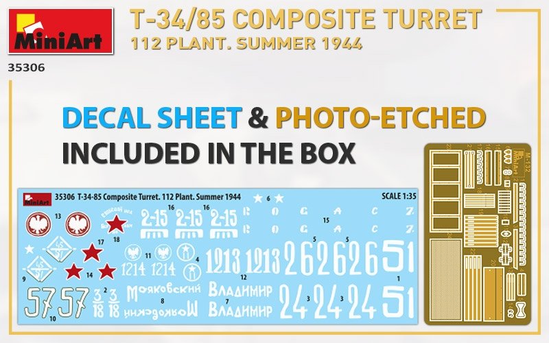 TOURELLE COMPOSITE MiniArt 35306 T-34/85. 112 USINE. ÉTÉ 1944 1/35 – image 3
