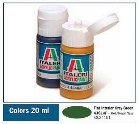 Italeri 4301AP Flat Interior Grey Green 20ml
