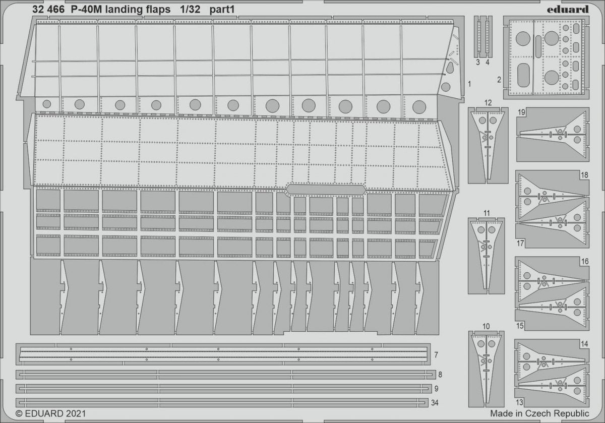 Eduard 32466 P-40M landing flaps TRUMPETER 1/32