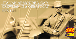 Copper State Models F35-024 Italian Armored Car Crewman in a greatcoat 1/35