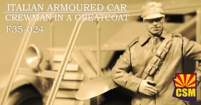 Copper State Models F35-024 Italian Armored Car Crewman in a greatcoat 1/35