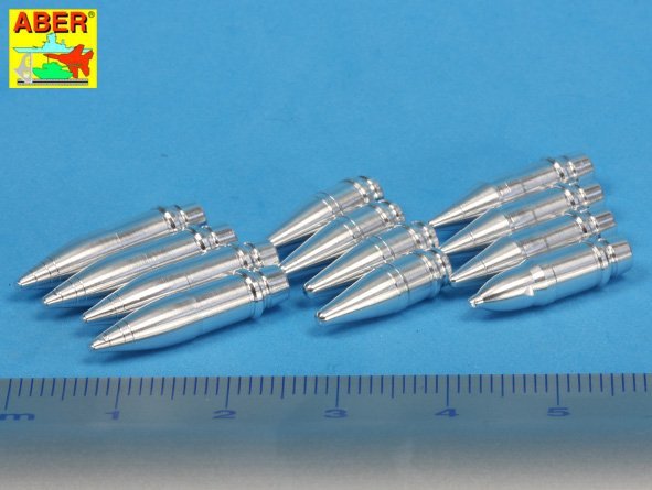 Aber 16073 Panzer IV various 7,5 cm ammo projectiles x 12 pcs. 1/16 – immagine 2