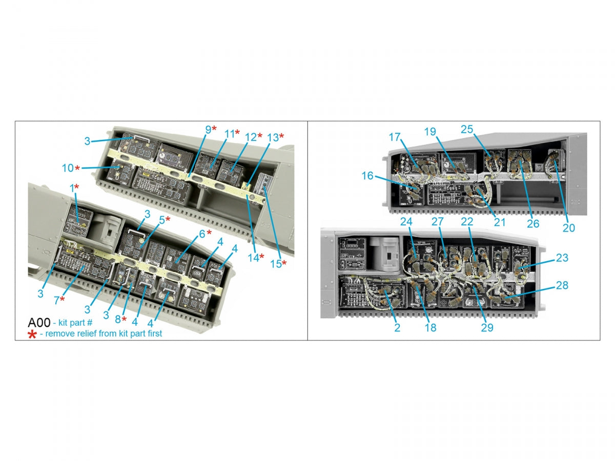 Quinta Studio QD35118 AH-64D Extended forward avionics bays 3D-Printed &amp;amp; coloured Interior on decal paper (Takom) 1/35 – immagine 2