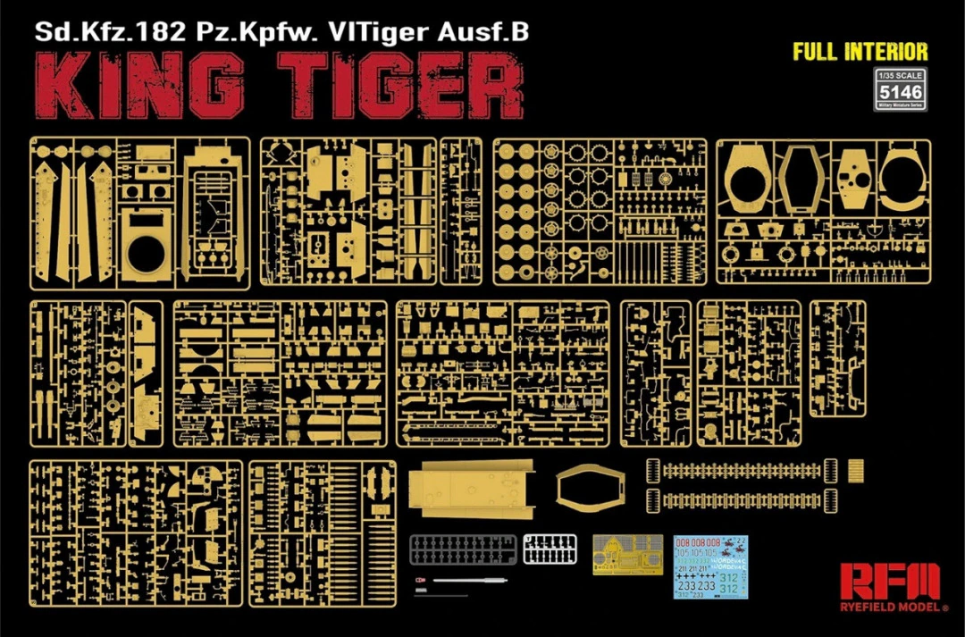 Rye Field Model 5146 Pz.Kpfw.VI Ausf.B King Tiger Henschel Turret Sd.Kfz. 182 with full interior 1/35 – Bild 2