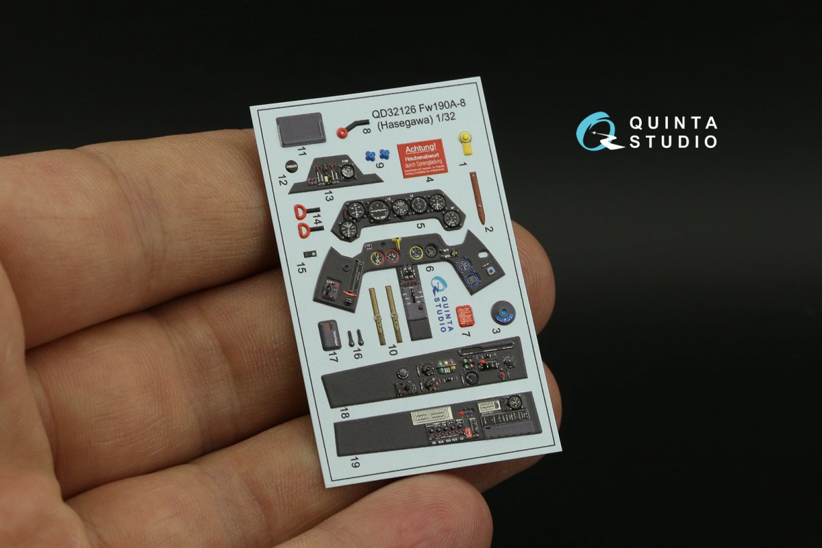 Quinta Studio QD32126 FW 190A-8 3D-Printed &amp;amp; coloured Interior on decal paper (Hasegawa) 1/32 – imagen 10