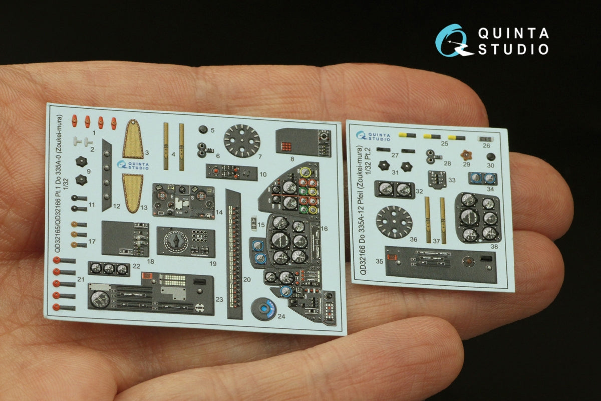 Quinta Studio QD32166 Do 335A-12 3D-Printed &amp;amp; coloured Interior on decal paper (Zoukei-Mura) 1/32 – imagen 17
