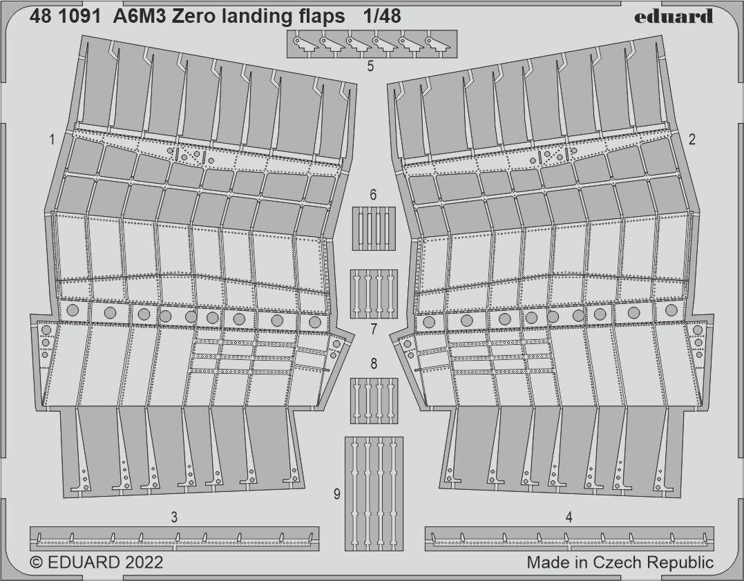 Eduard 481091 Volets d'atterrissage A6M3 Zero EDUARD 1/48