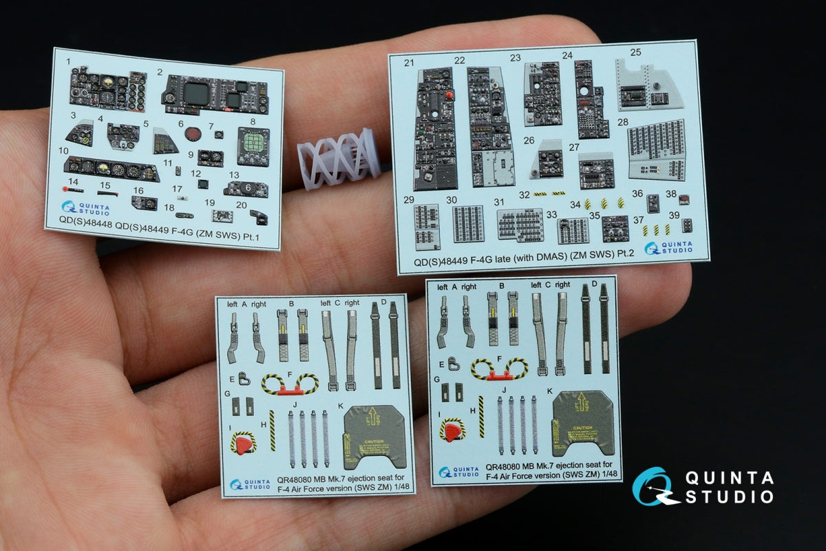 Quinta Studio QD+48449 F-4G late 3D-Printed &amp;amp; coloured Interior on decal paper (Zoukei Mura SWS) (with 3D-printed resin parts) 1/48 – immagine 2
