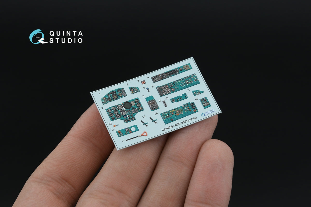 Quinta Studio QD+48560 MiG-25PD 3D-Printed &amp;amp; coloured Interior on decal paper (ICM) (with 3D-printed resin parts) 1/48 – immagine 2
