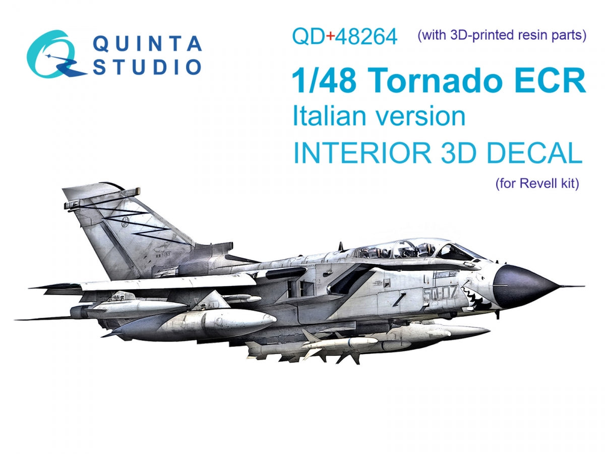 Quinta Studio QD+48264 Tornado ECR Italian 3D-Printed &amp; colored Interior on decal paper (Revell) (with 3D-printed resin parts) 1/48