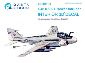 Intérieur imprimé en 3D et coloré sur papier décalcomanie pour le KA-6D Intruder (référence Quinta Studio QD48183), à partir d&amp;#39;un kit HobbyBoss, échelle 1/48.