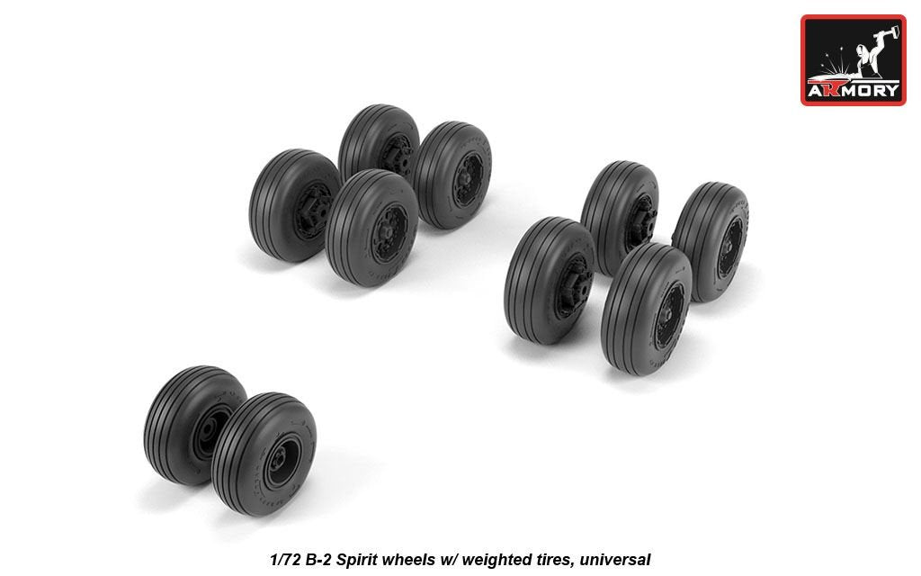 Armory Models AW72326 B-2 Spirit wheels w/ weighted tires 1/72 – immagine 4