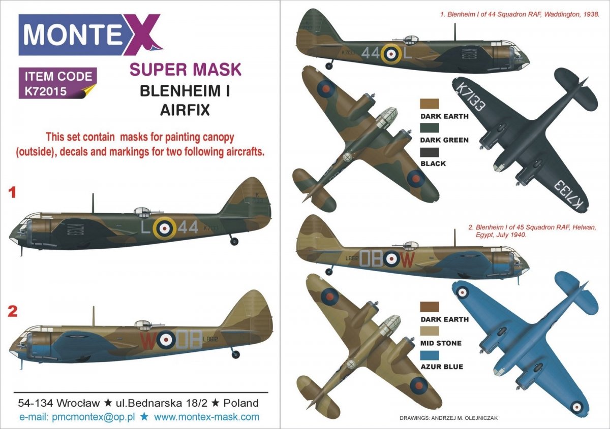 Montex K72015 BLENHEIM I (UK) 1/72