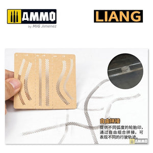 Liang 0011 Tire Tracks Effects Airbrush Stencils B – imagen 4