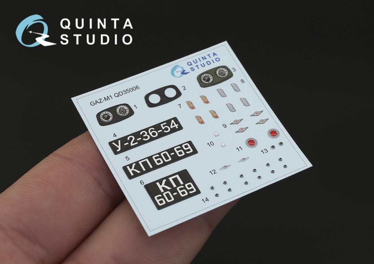 Quinta Studio QD35006 GAZ-M1 3D-Printed &amp;amp; coloured Interior on decal paper (for Zvezda kits) 1/35 – Bild 3