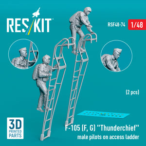 RESKIT RSF48-0074 F-105 (F, G) « Thunderchief » Pilotes masculins sur échelle d&amp;#39;accès (2 pièces) (Impression 3D) 1/48