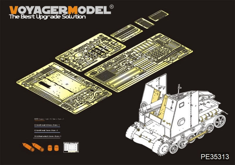 Maquette Voyager PE35313 Canon allemand de 150 mm s.IG.33(Sf) sur Pz.Kpfw.I Ausf.B Basic pour DRAGON 6259 au 1/35