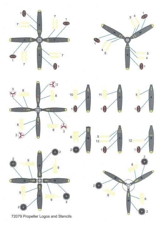 Techmod 72079 Propeller Stencils 1/72 – image 3