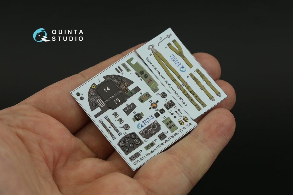 Quinta Studio QD32211 Westland Whirlwind FB Mk.I 3D-Printed &amp;amp; coloured Interior on decal paper (Special Hobby) 1/32 – zdjęcie 3