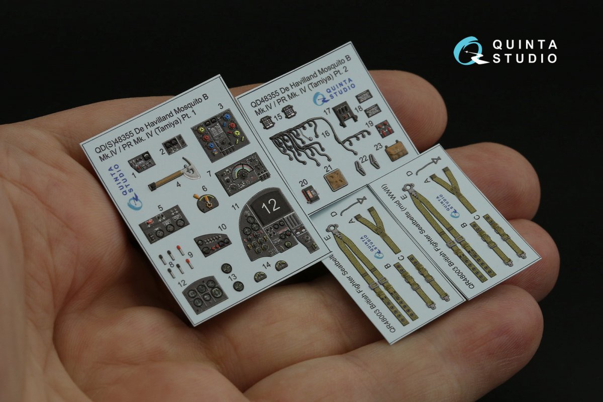 Quinta Studio QD48355 DH Mosquito B Mk.IV/PR Mk.IV 3D-Printed &amp;amp; coloured Interior on decal paper (Tamiya) 1/48 – immagine 2