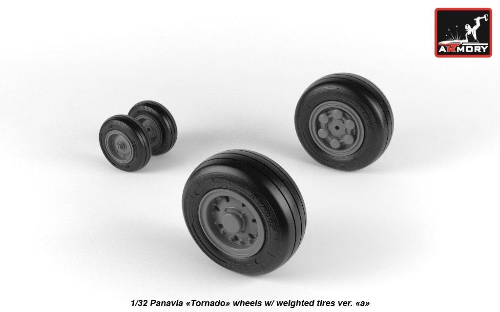Armory Models AW32501a Panavia Tornado wheels, w/ tyres type “a” (DL) 1/32 – immagine 2
