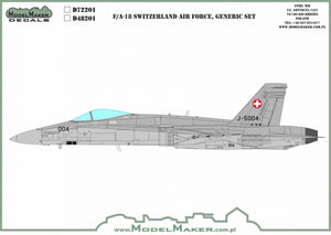 ModelMaker Decals D48201 F/A-18C/D Switzerland Air Force, generic set 1/48