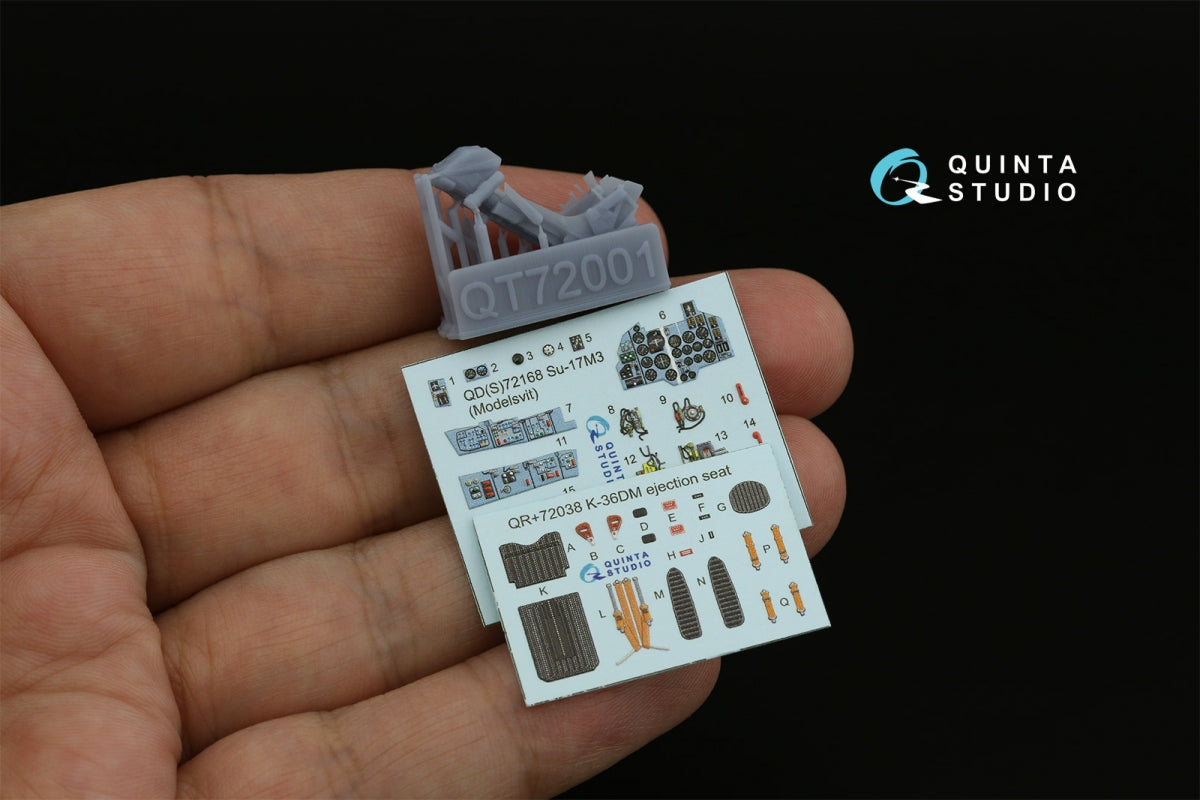 Quinta Studio QD+72168 Su-17M3 3D-Printed coloured Interior on decal paper (Modelsvit) (with 3D-printed resin part) 1/72 – immagine 2