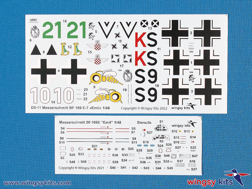 Wingsy Kits D5-11 German WWII Fighter MESSERSCHMITT Bf 109 E-7 1/48 – imagen 10