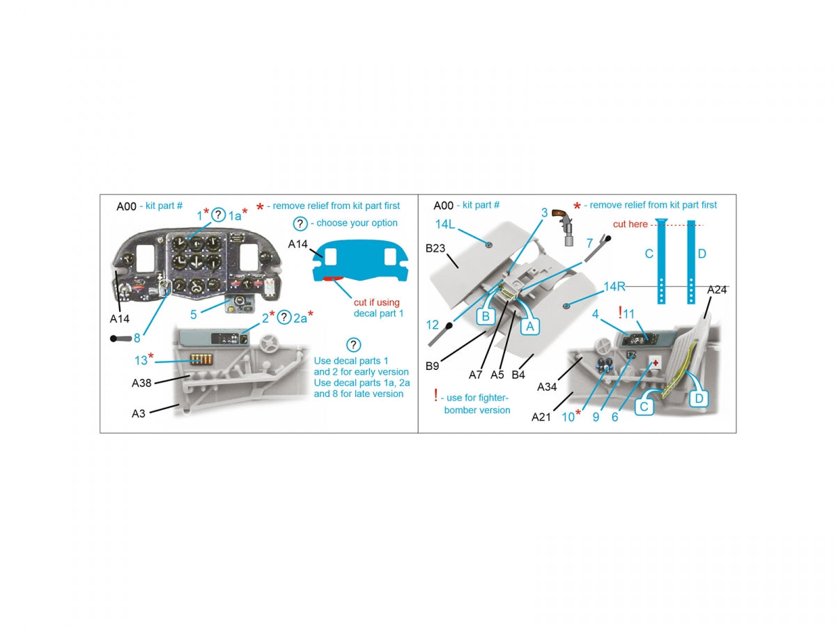 Quinta Studio QD72203 Yak-1 3D-Printed &amp;amp; coloured Interior on decal paper (Zvezda) 1/72 – immagine 2