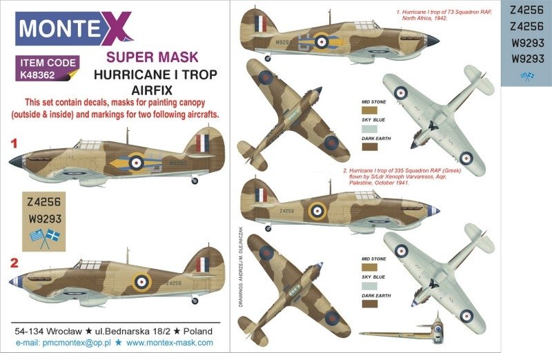 Montex K48362 HURRICANE AND TROP 1/48