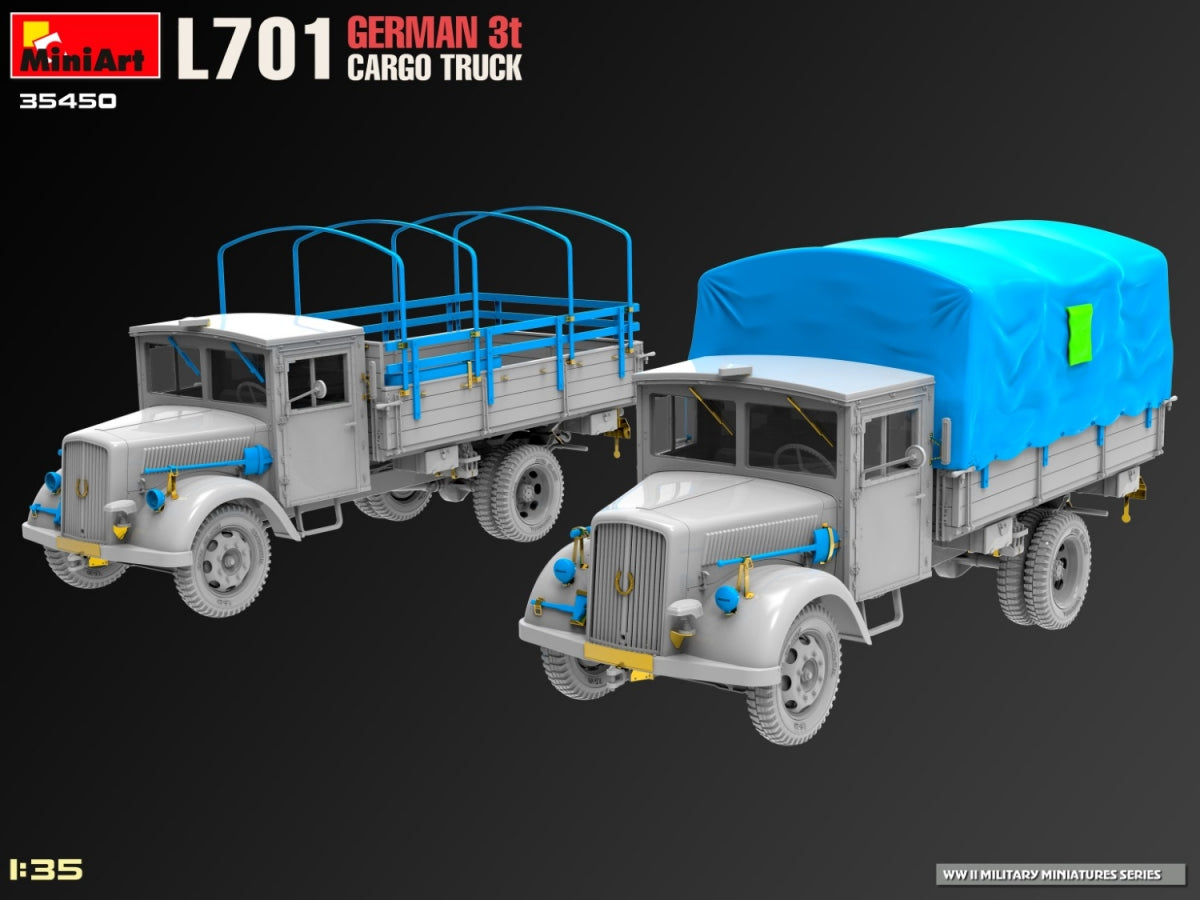 Miniart 35450 L701 GERMAN 3T CARGO TRUCK 1/35 – zdjęcie 8