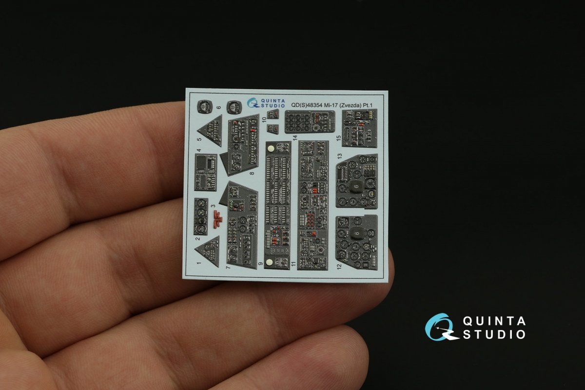 Quinta Studio QDS-48354 Mi-17 (Mi-8MT Export version) 3D-Printed &amp;amp; coloured Interior on decal paper (Zvezda) (Small version) 1/48 – zdjęcie 4